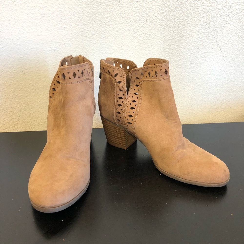 Indigo Rd Brown Faux Suede Cut Out Ankle Boots